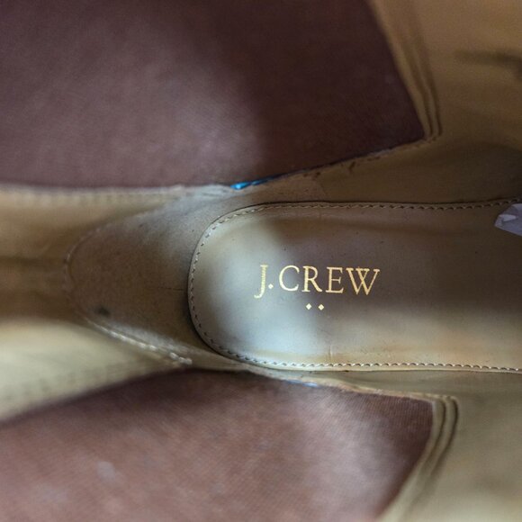 J. Crew Western Chelsea Boots Size 7 Brown Faux Leather Low Heel Ankle Booties - Picture 10 of 12